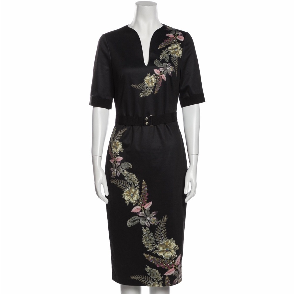 Ted Baker Black Dress with Floral Accents
